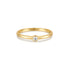 Gold Half Round Cubic Zirconia Ring